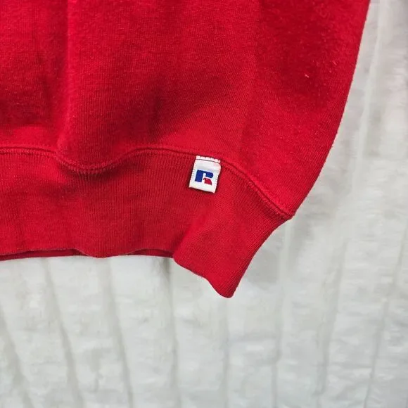 Vtg Russell Athletic Men's Red Hillside School Sweatshirt Made In USA Size M - Picture 4 of 9